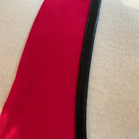 ARMANI EXCHANGE | Faux Leather Trim Silk Top - Picture 8 of 8